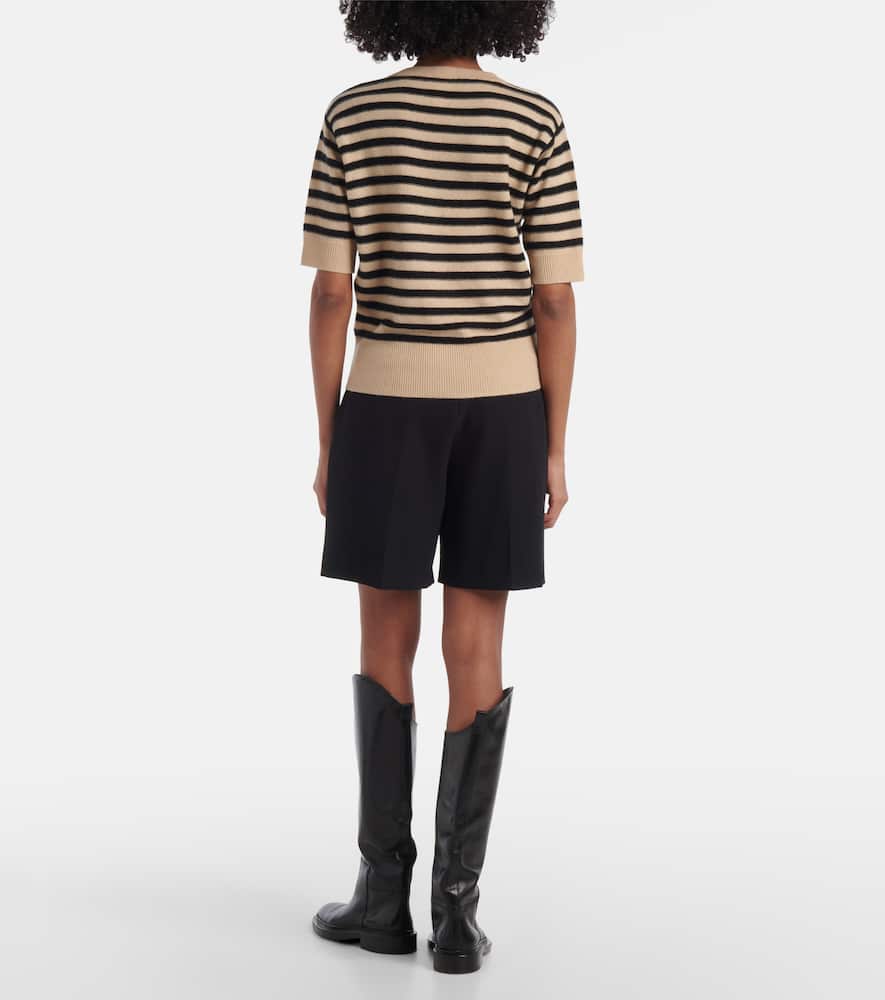 Jardin Des Orangers Striped Wool And Cashmere Sweater In Beige