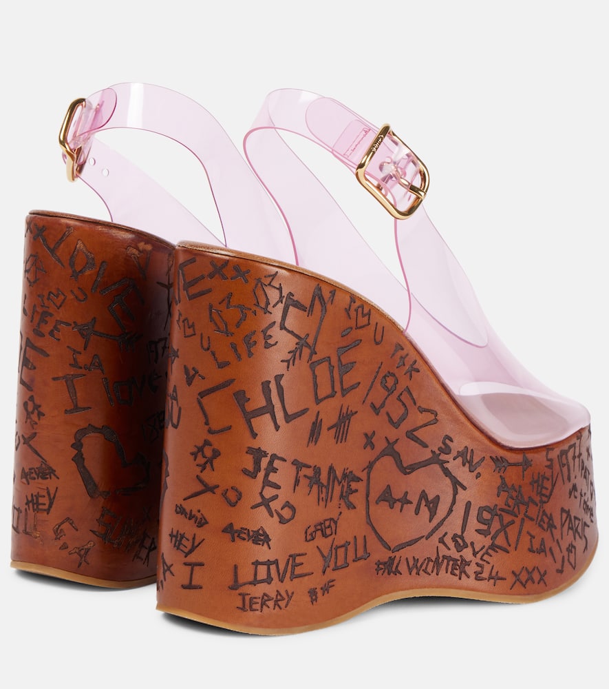 CHLOÉ CHLOÉ MAXIME PVC SLINGBACK WEDGE SANDALS