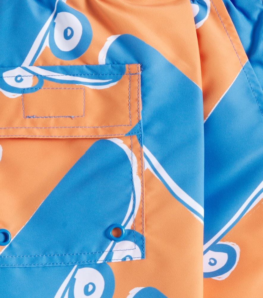 Stella Mccartney Printed Swim Trunks In Blue