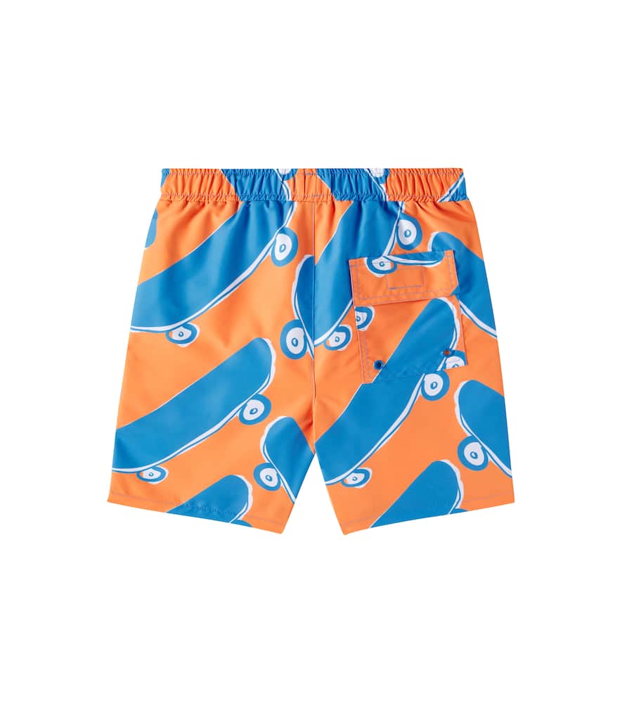 Stella Mccartney Printed Swim Trunks In Blue