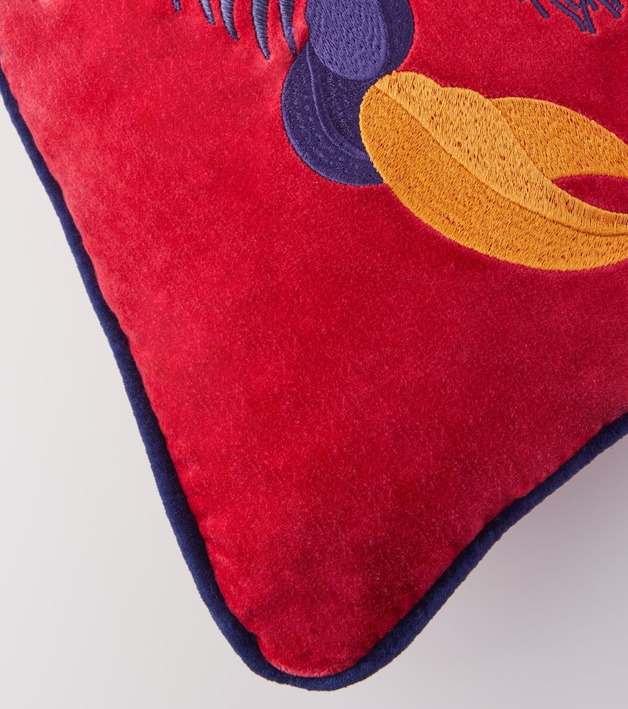 LES-OTTOMANS LOBSTER EMBROIDERED CUSHION