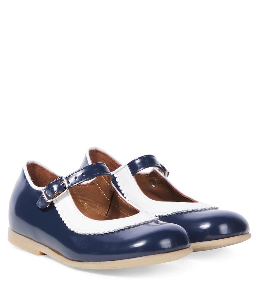 Pèpè Leather Ballet Flats In Blue