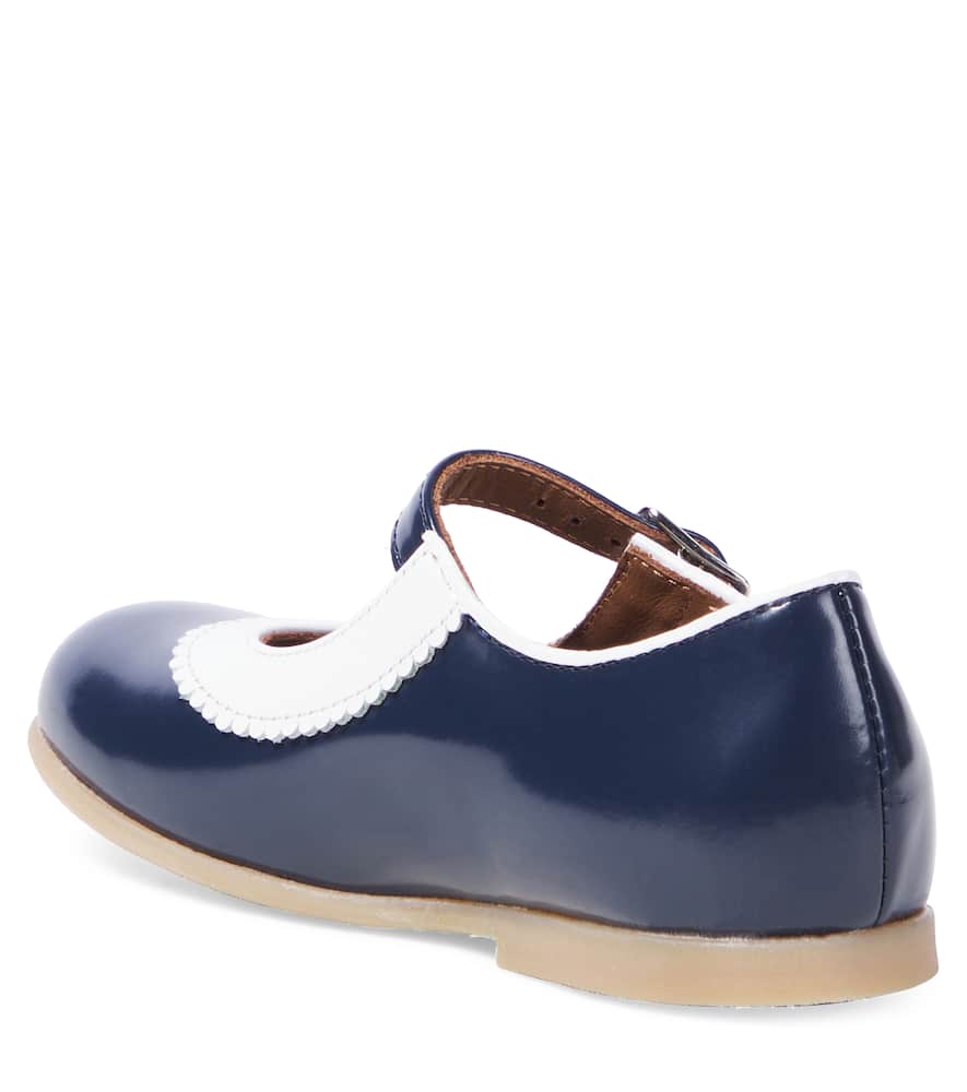 Pèpè Leather Ballet Flats In Blue