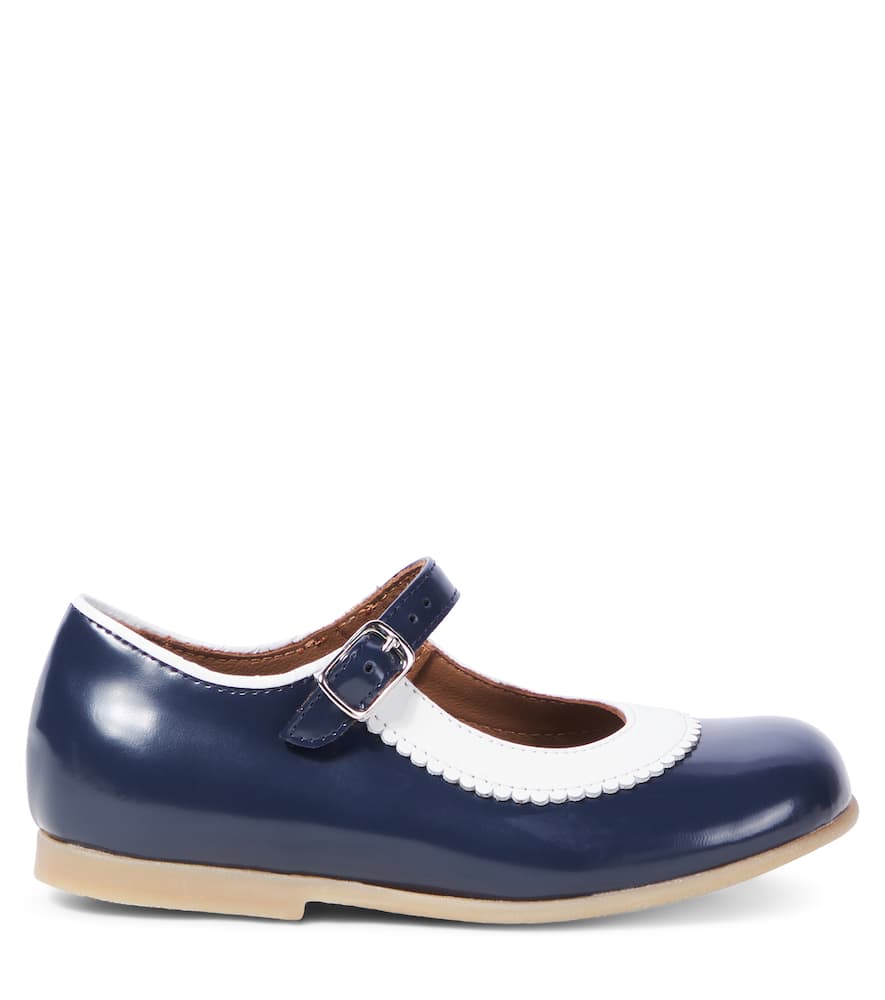 Pèpè Leather Ballet Flats In Blue