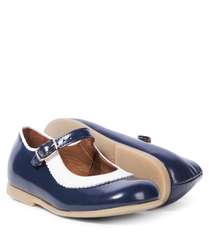 Pèpè Leather Ballet Flats In Blue