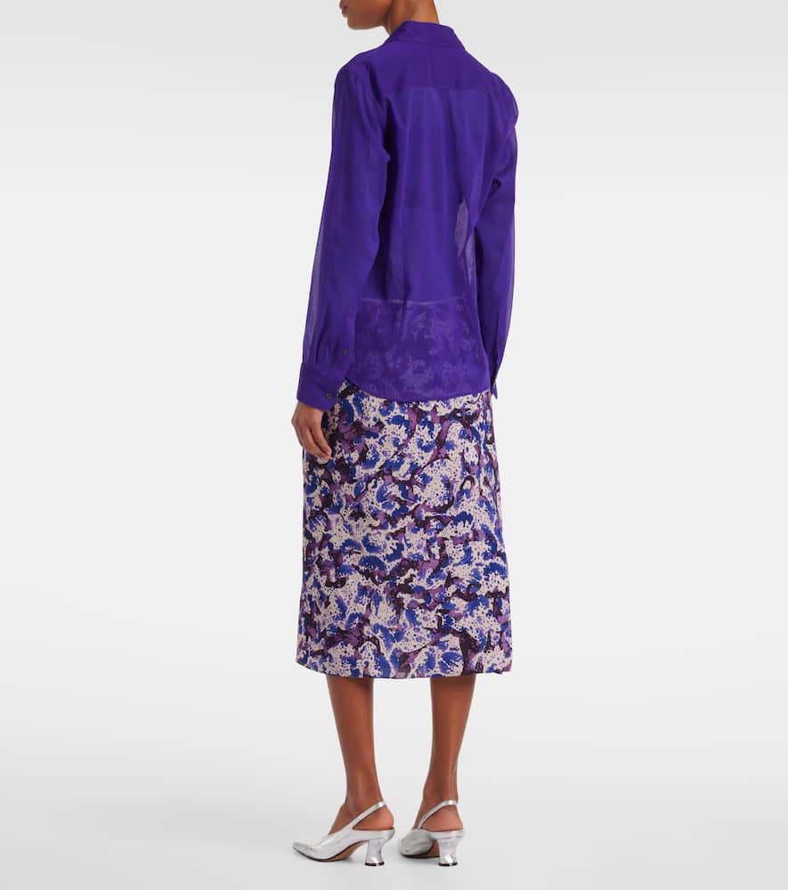 Dries Van Noten Silk-blend Shirt In Purple