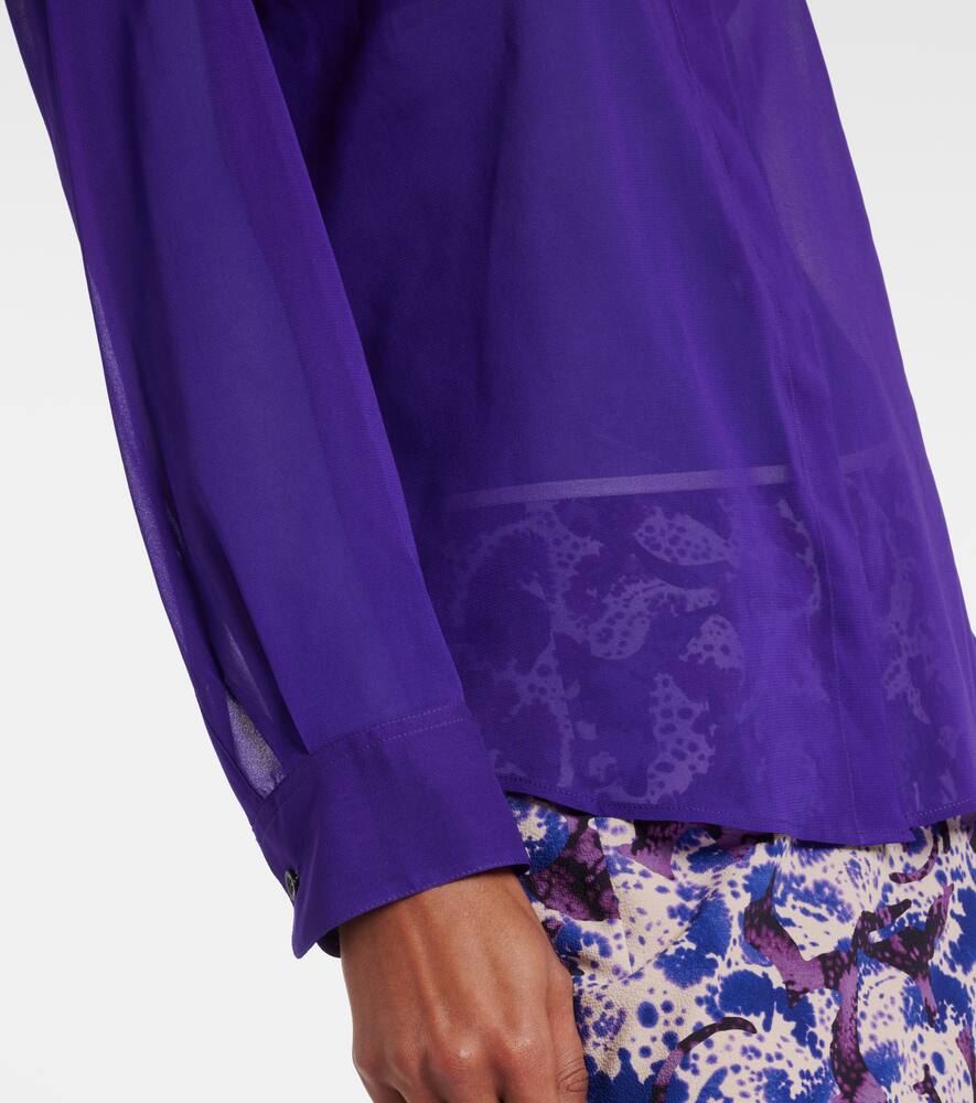 Dries Van Noten Silk-blend Shirt In Purple