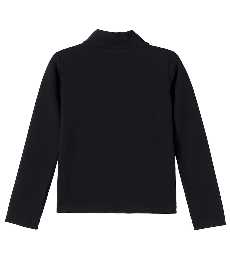 Dolce & Gabbana Black Turtleneck Sweater For Girl With Pink Logo In Black