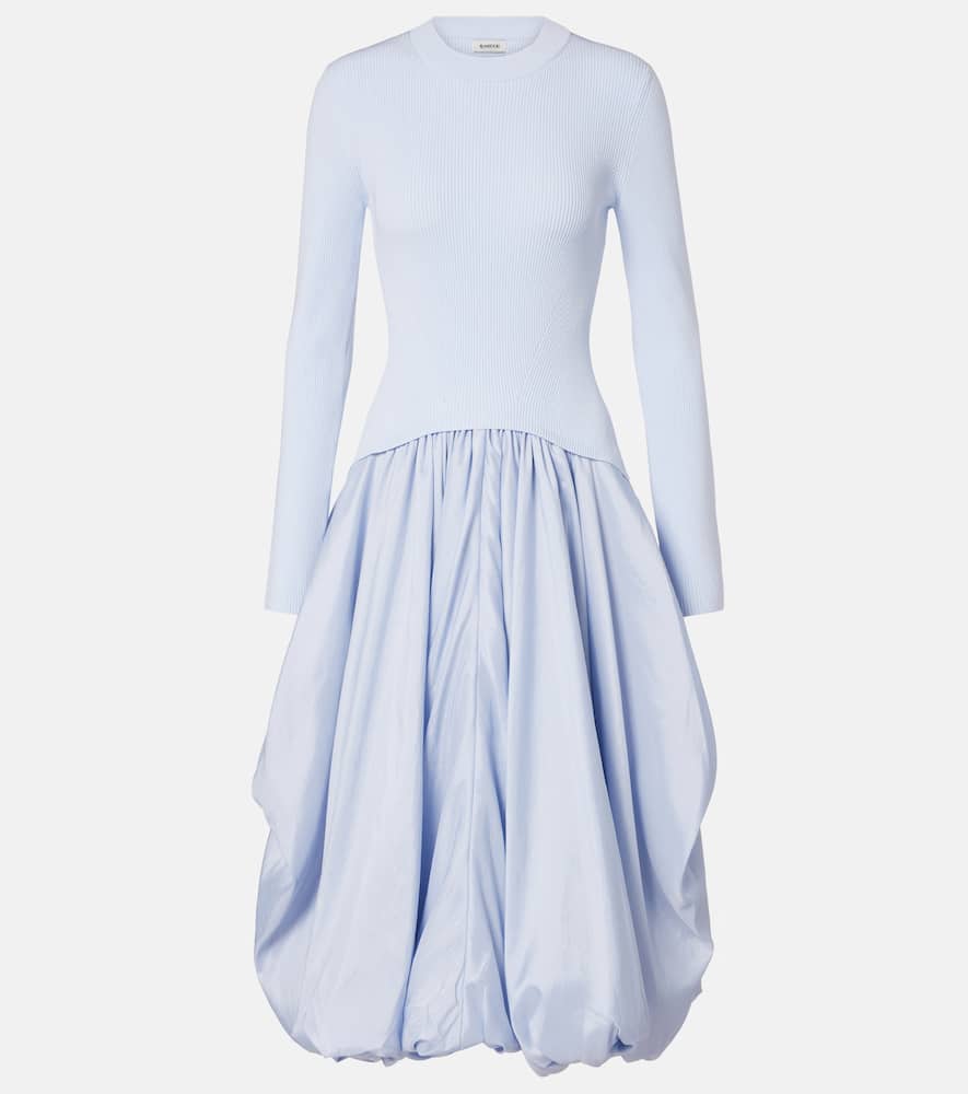 Simkhai Kenlie Mixed Media Bubble Midi Dress In Blue