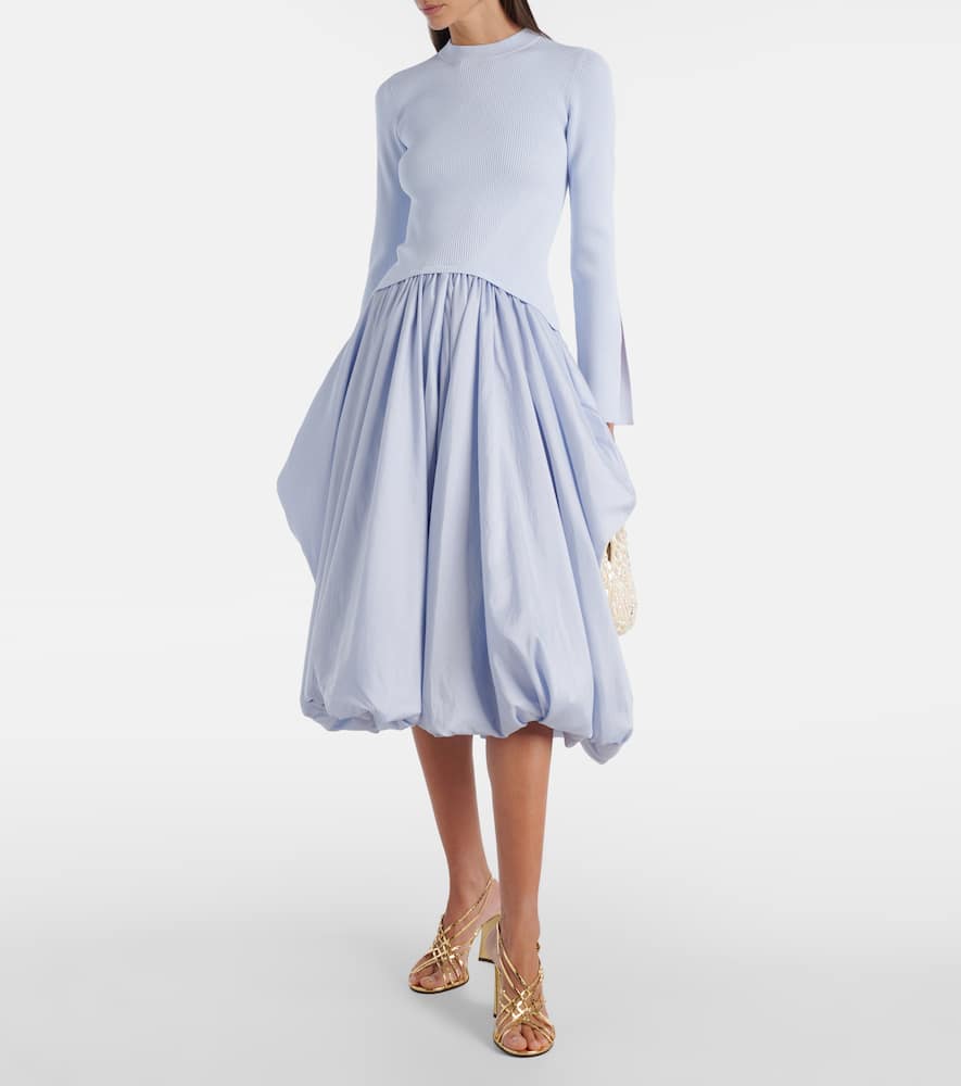Simkhai Kenlie Mixed Media Bubble Midi Dress In Blue