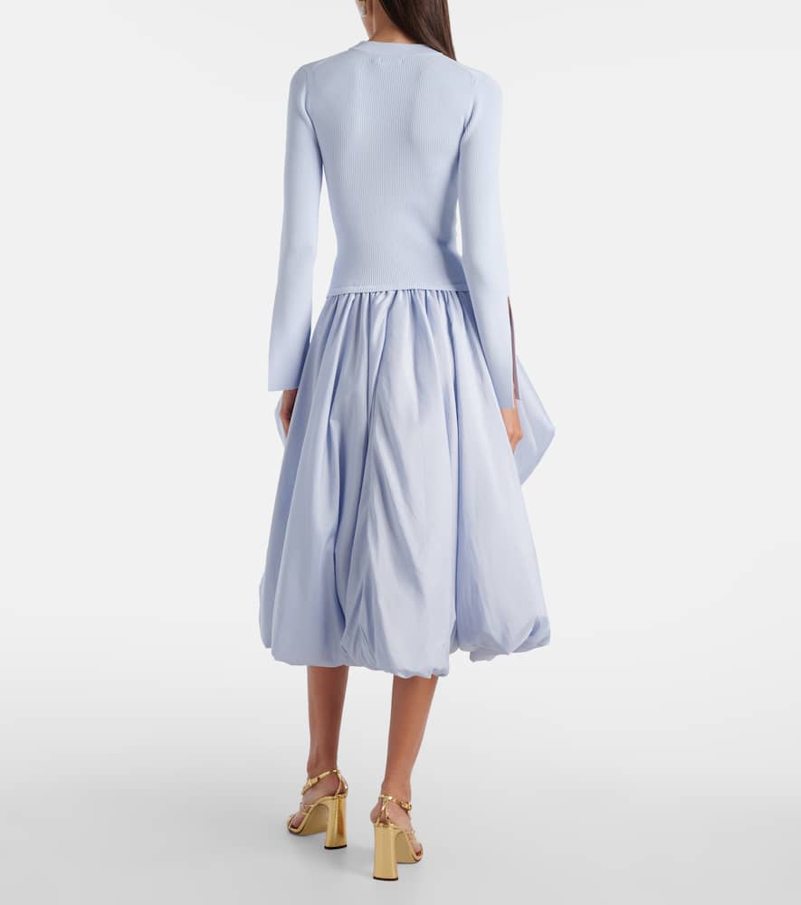Simkhai Kenlie Mixed Media Bubble Midi Dress In Blue