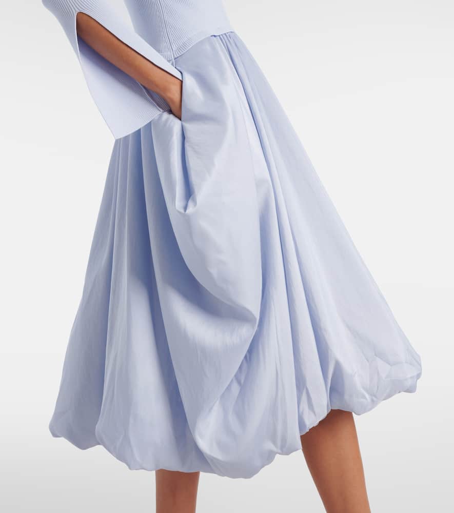 Simkhai Kenlie Mixed Media Bubble Midi Dress In Blue