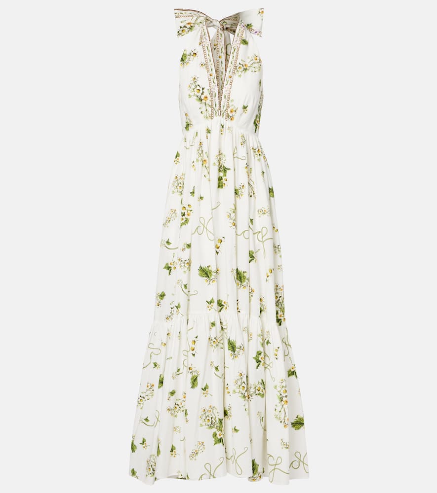 Embellished cotton maxi dress