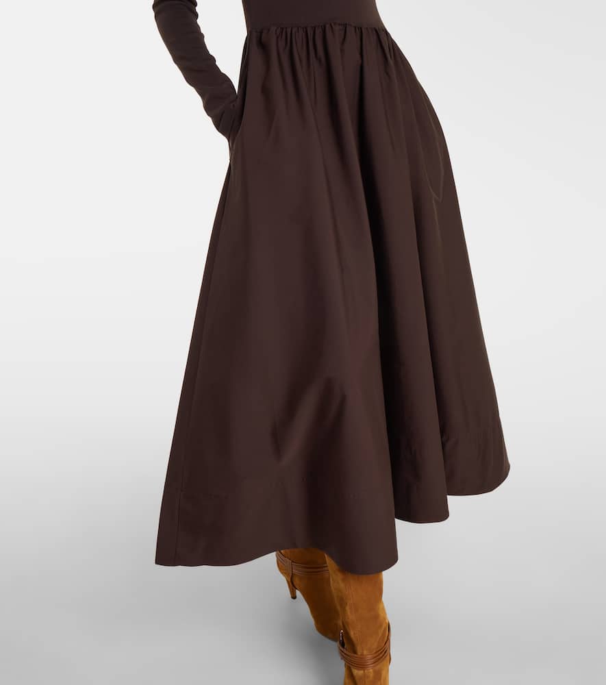 Polo Ralph Lauren Cotton Midi Dress In Brown