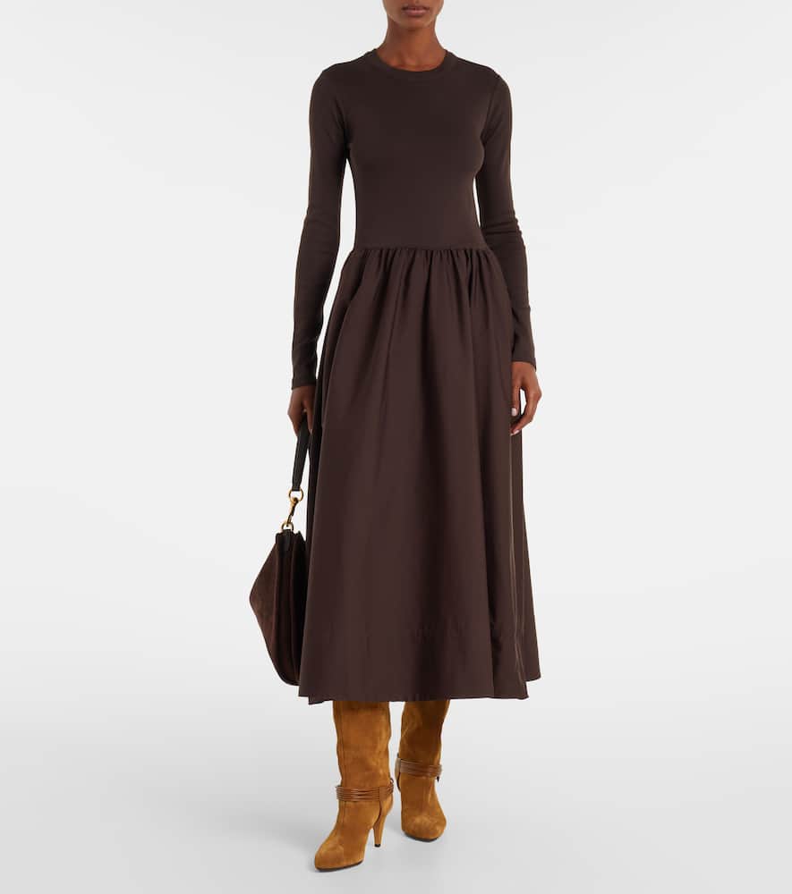 Polo Ralph Lauren Cotton Midi Dress In Brown