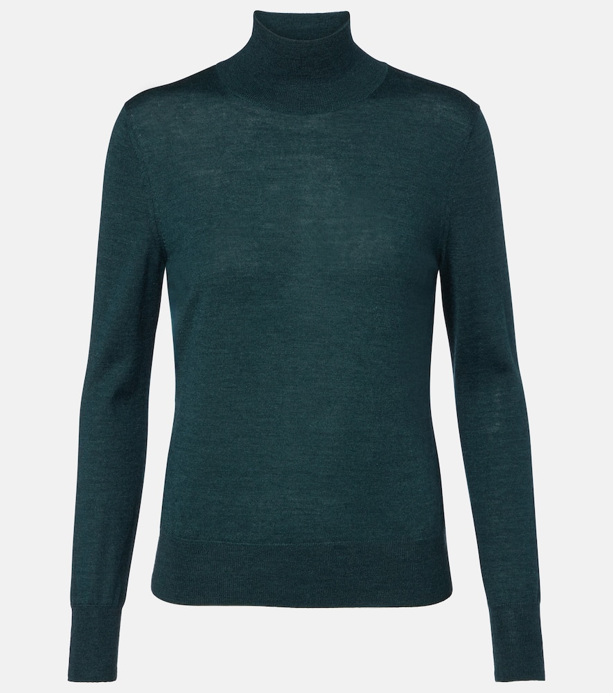 Carolina Herrera Rollkragenpullover Aus Wolle Und Seide In Green