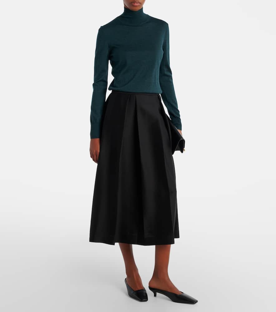 Carolina Herrera Rollkragenpullover Aus Wolle Und Seide In Green
