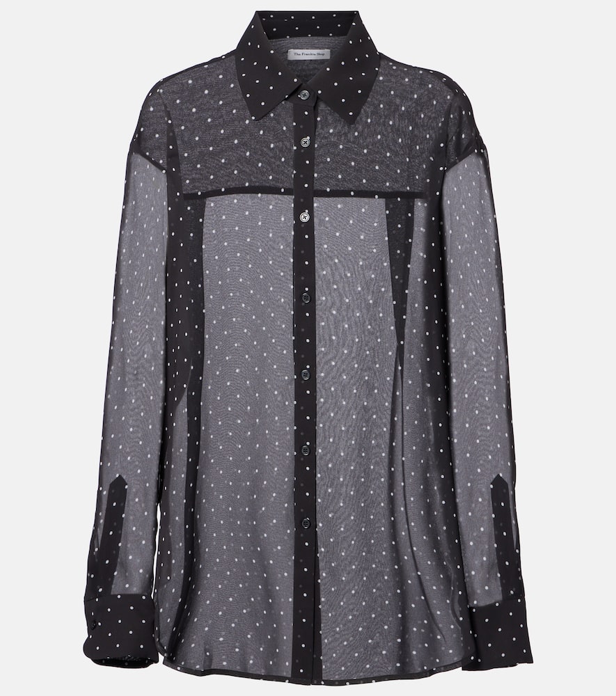 The Frankie Shop Peri Polka-dot Shirt In Black