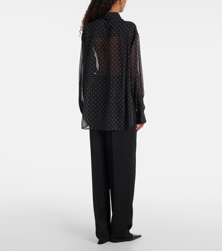The Frankie Shop Peri Polka-dot Shirt In Black