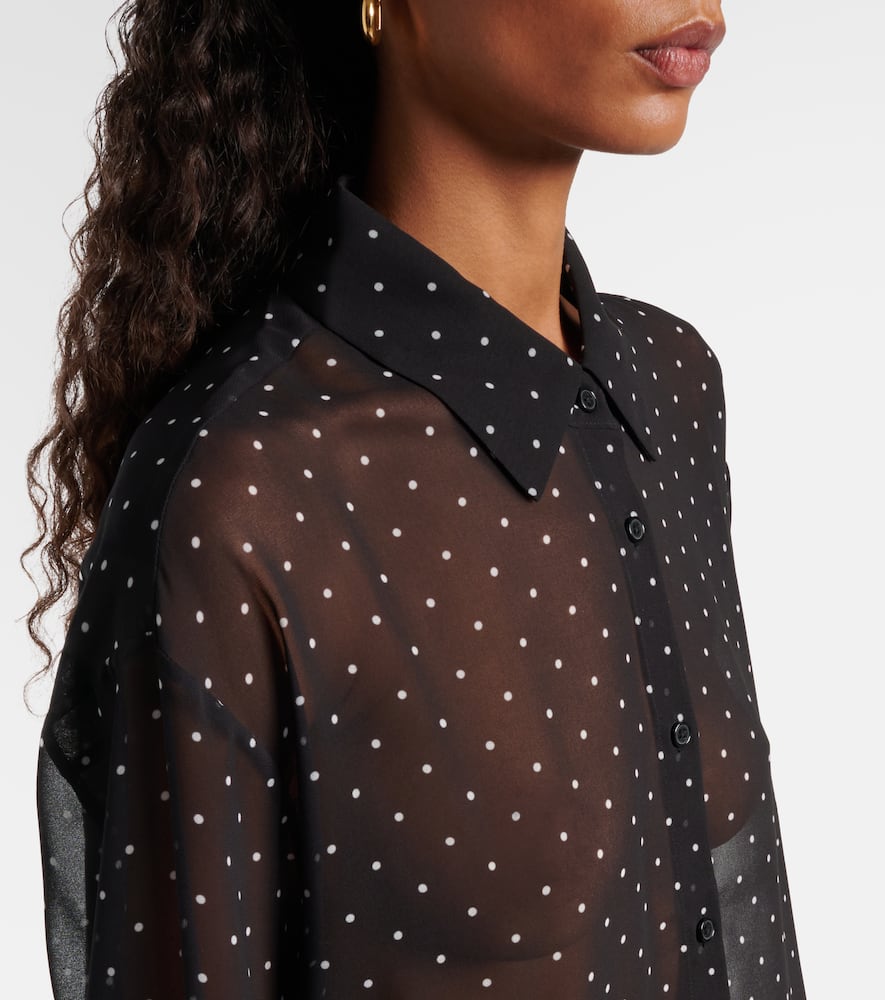The Frankie Shop Peri Polka-dot Shirt In Black