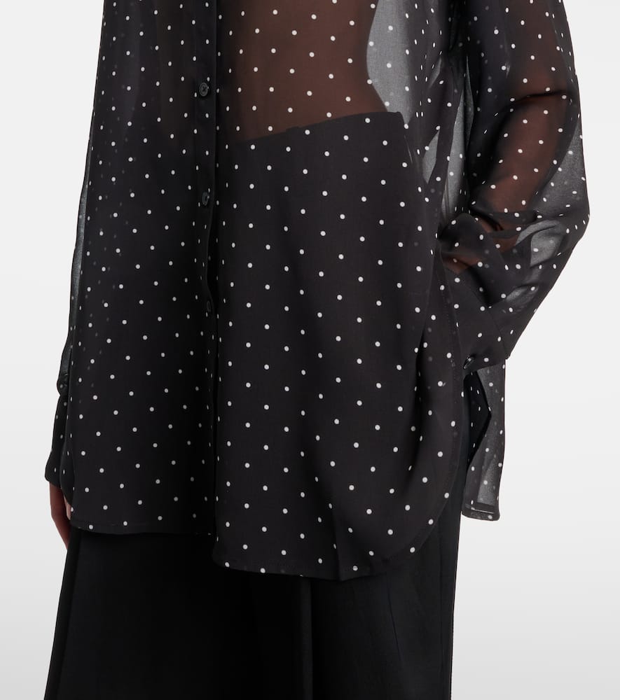 The Frankie Shop Peri Polka-dot Shirt In Black