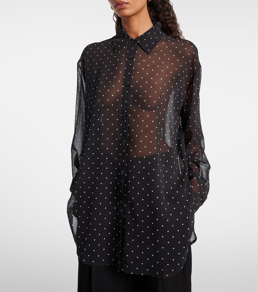 The Frankie Shop Peri Polka-dot Shirt In Black