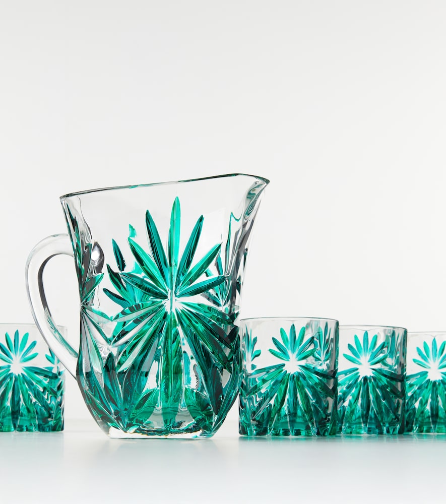  Les-ottomans Les-ottomans Set Aus Krug Und Vier Tumbler-gläsern 