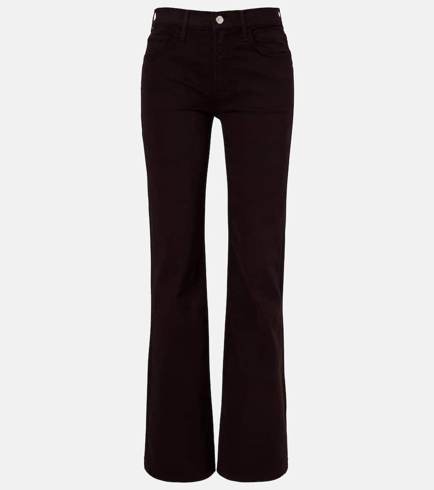 Pantaloni bootcut Genova in twill a vita bassa