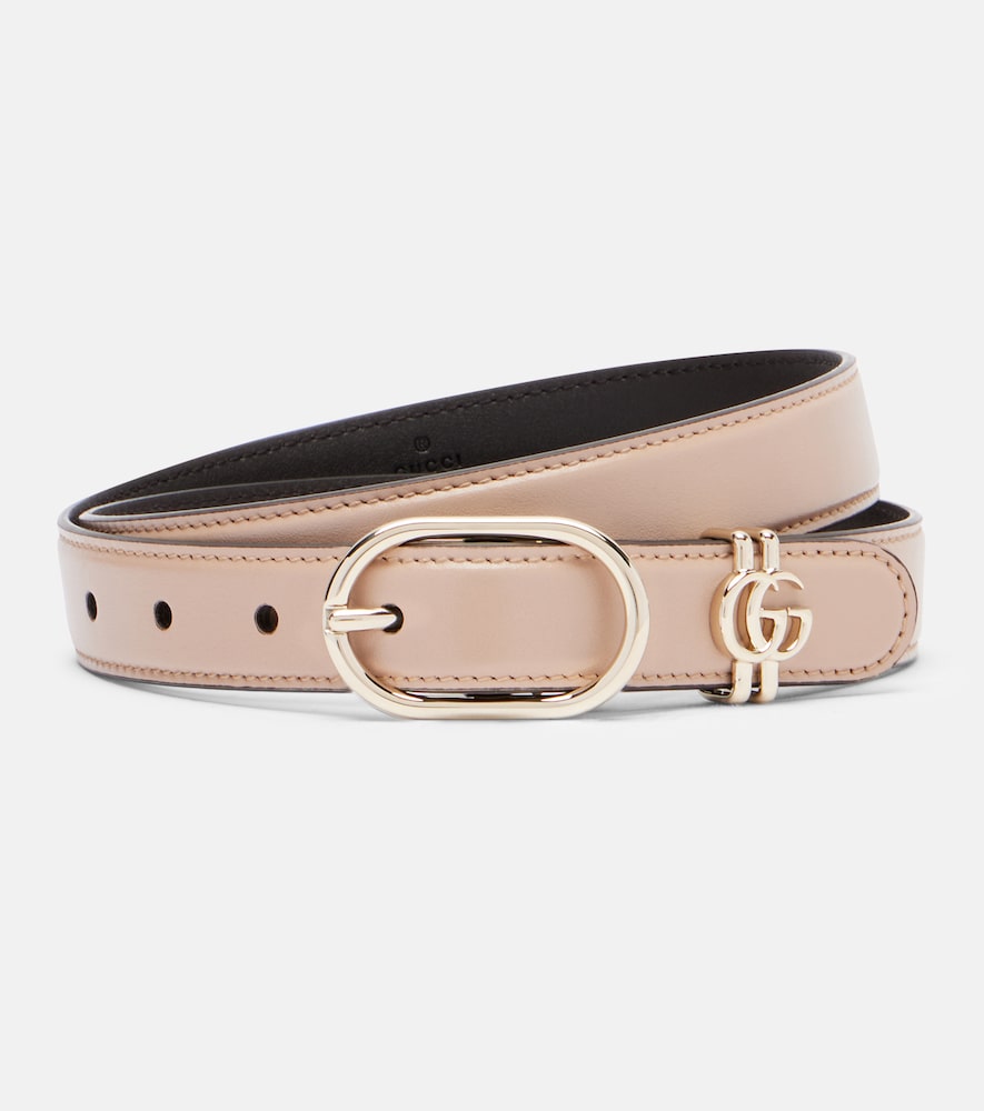 Gucci Donna Cintura Double G In Pelle Marrone Medio- Mytheresa