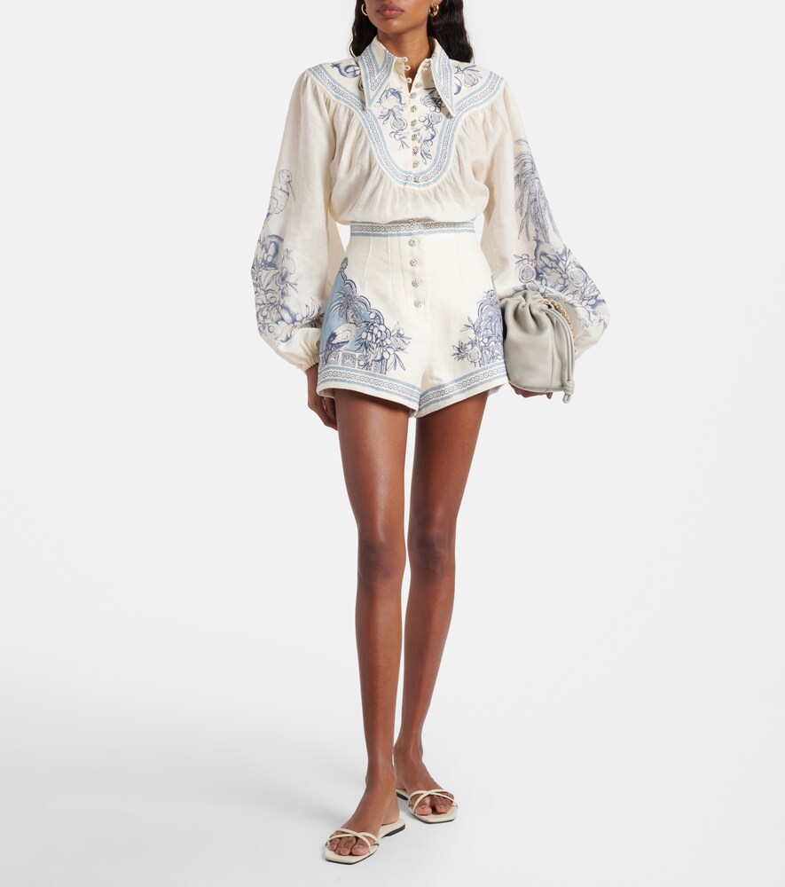 Alémais Villa Romantica printed ramie blouse