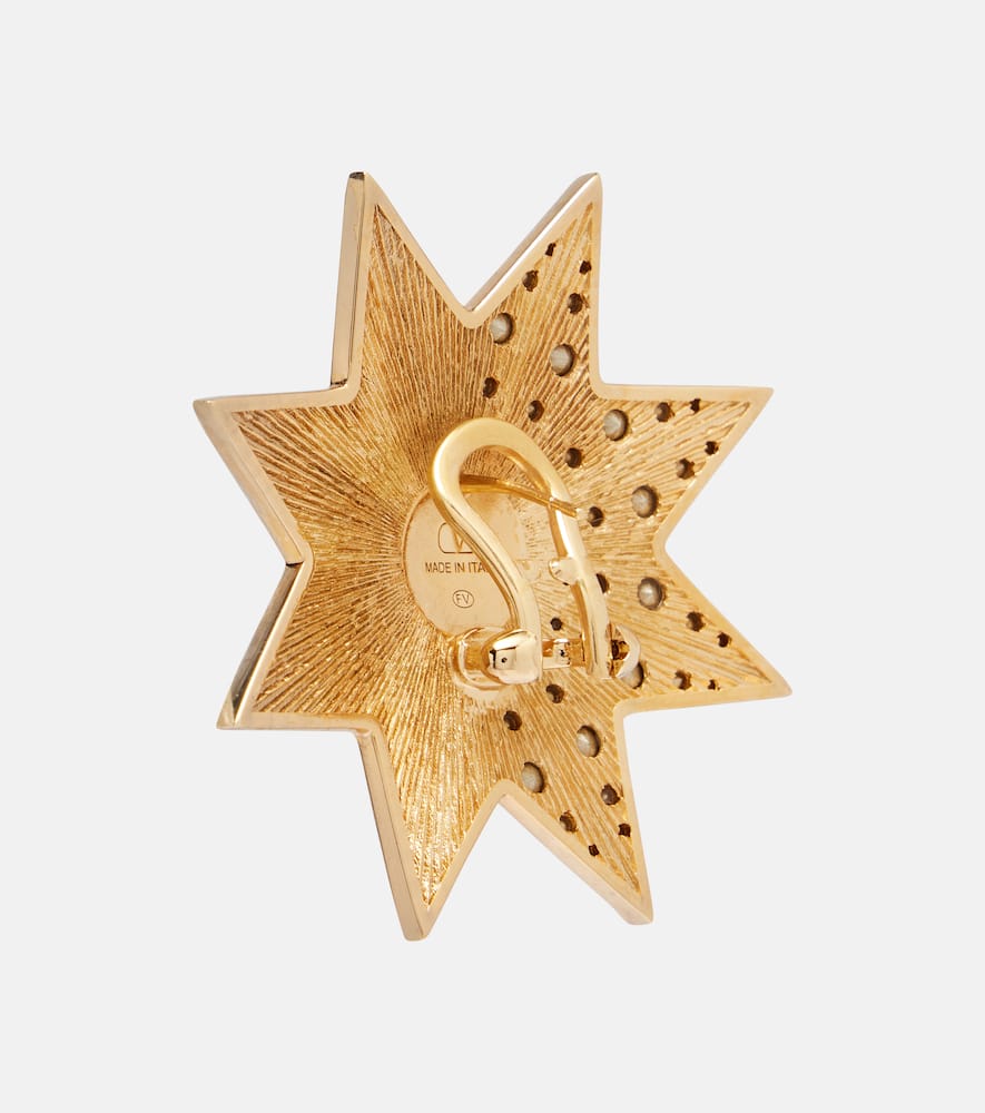 Valentino Pas Plus Swarovski-embellished Earrings In Gold