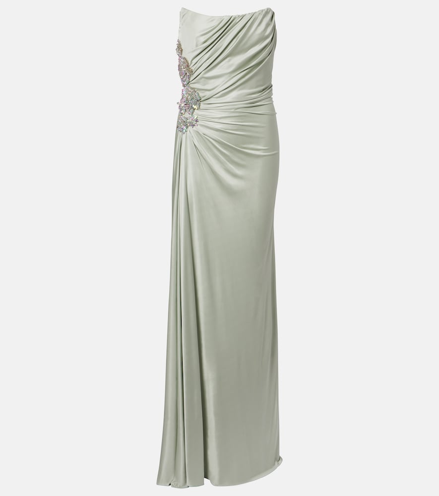 Costarellos Lorinne embellished jersey bustier gown