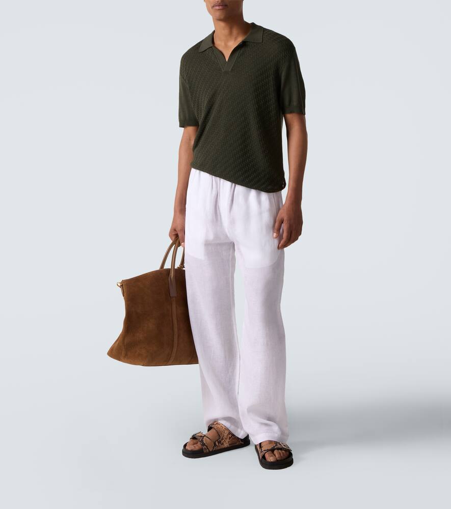 Orlebar Brown Mens Dark Herbal Green Horton 2-tone Jacquard Silk And Cotton Polo Shirt Xl In Green