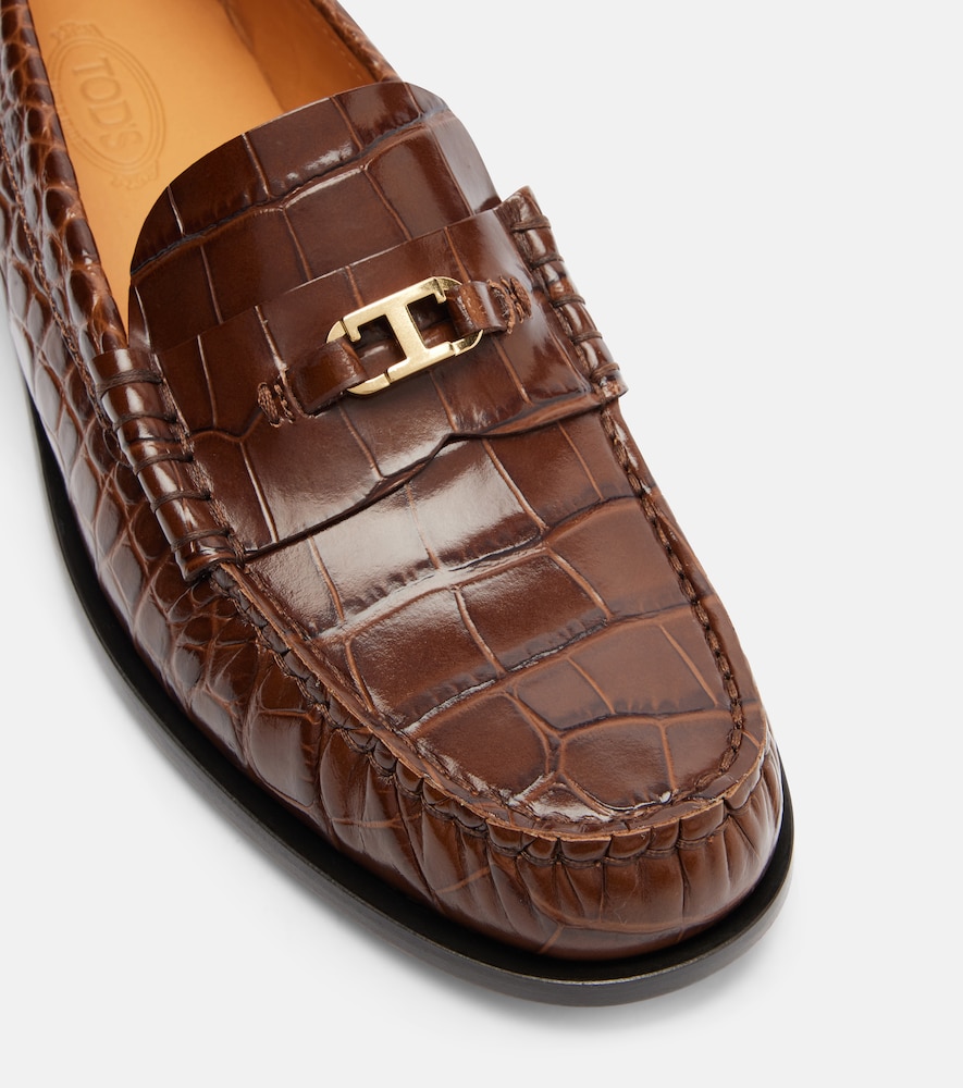 T Timeless Croc-Effect Loafers