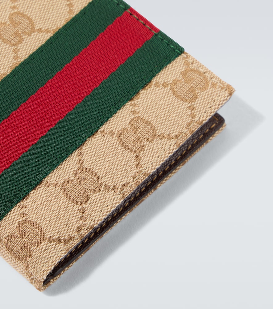  Gucci Gucci Gg Canvas Web Stripe Bifold Wallet 
