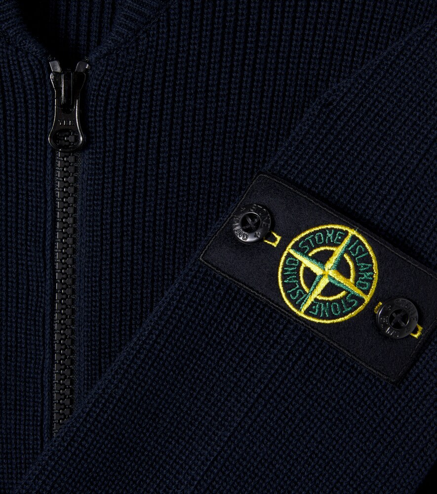  Stone Island Junior Stone Island Junior Compass Cotton Zip-up Sweater 
