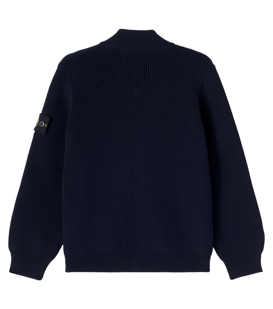  Stone Island Junior Stone Island Junior Compass Cotton Zip-up Sweater 