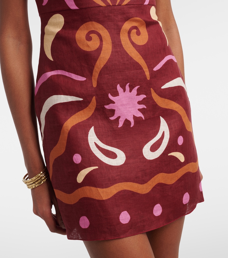  Cala De La Cruz Cala De La Cruz Lucca Printed Linen Minidress 