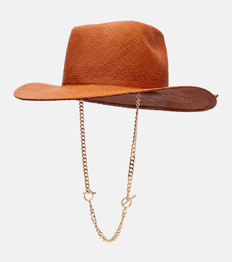  Ruslan Baginskiy Ruslan Baginskiy Fedora Aus Stroh Mit Kettendetail 