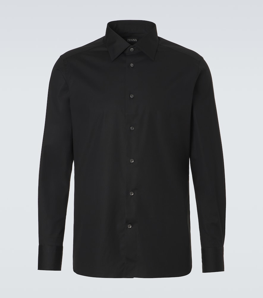 Zegna Cotton-blend poplin shirt