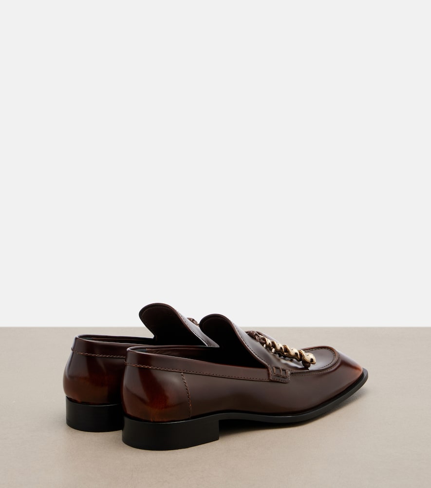  Loewe Loewe Embellished Leather Loafers 