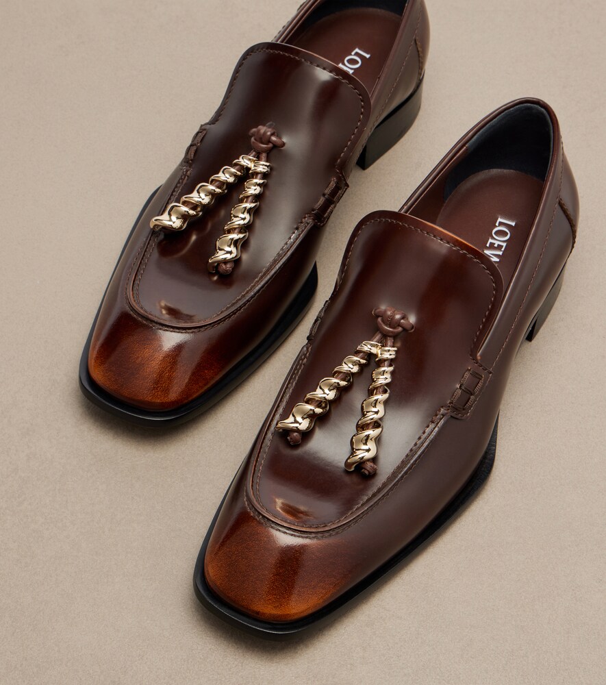  Loewe Loewe Embellished Leather Loafers 