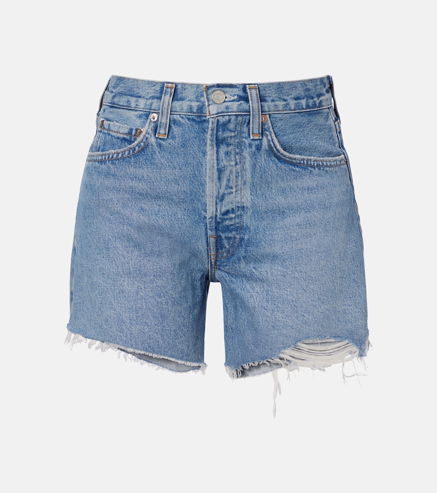Agolde Parker Long distressed denim shorts