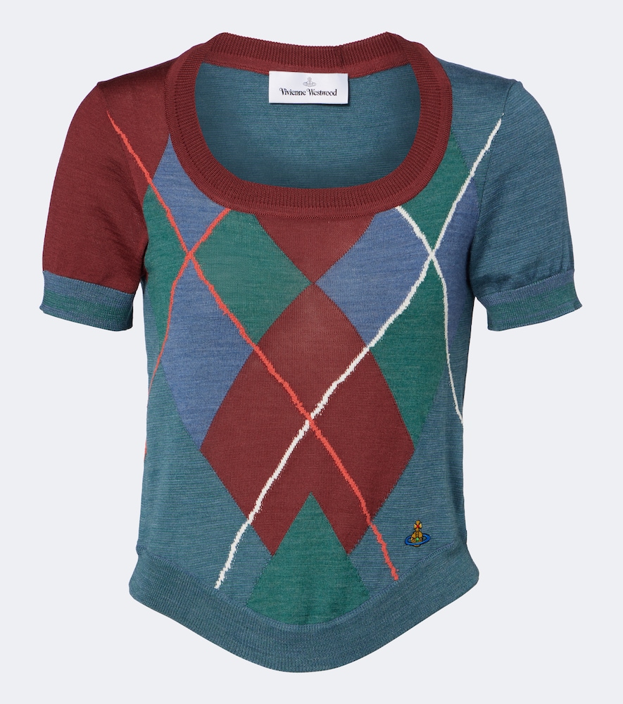 Argyle Pullover aus Wolle und Baumwolle