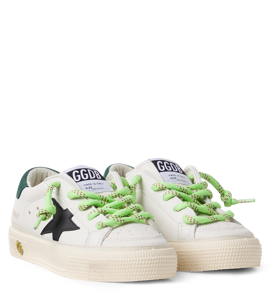 Golden Goose Kids White May Leather Sneakers UK Size 8.5 - Mytheresa