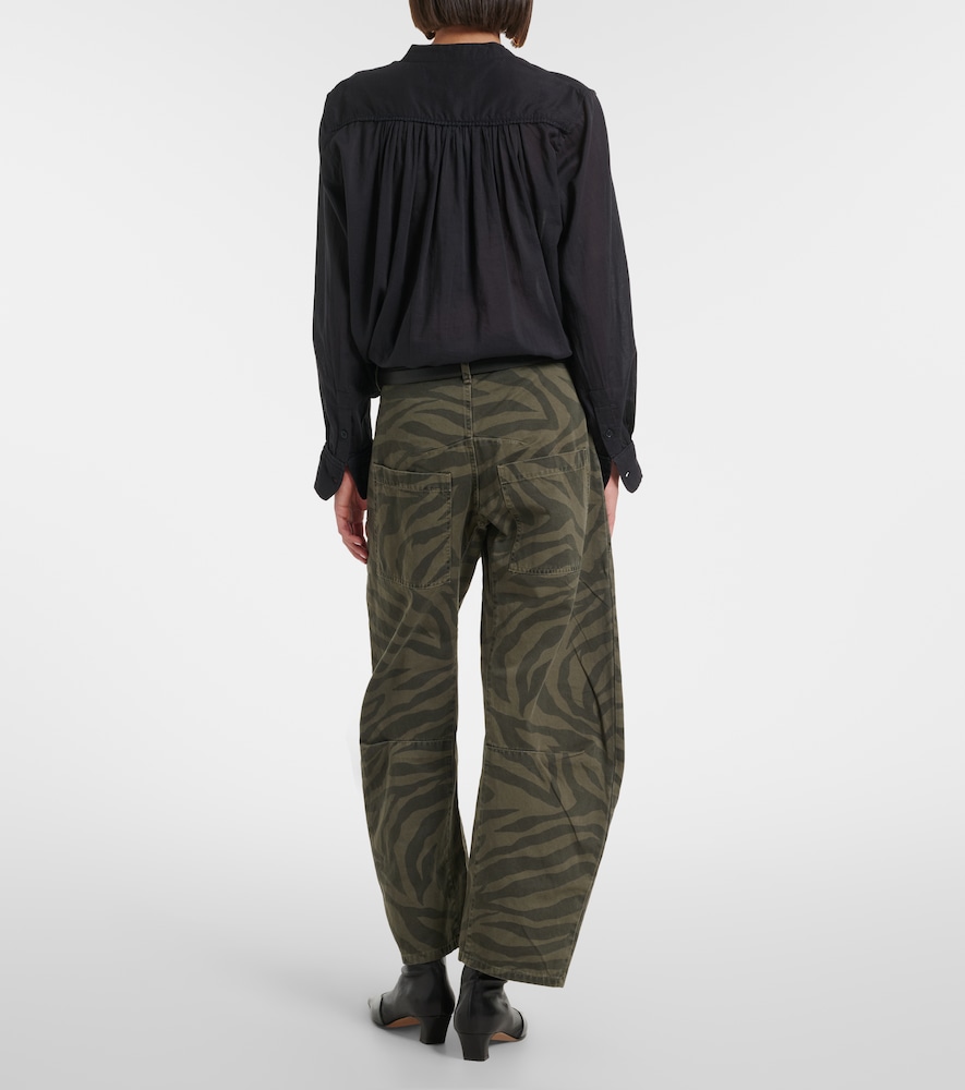Shon Cropped Barrel-Leg Jeans