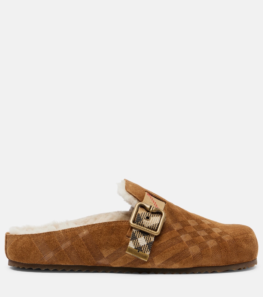  Burberry Burberry Urchin Shearling-lined Suede Clogs 