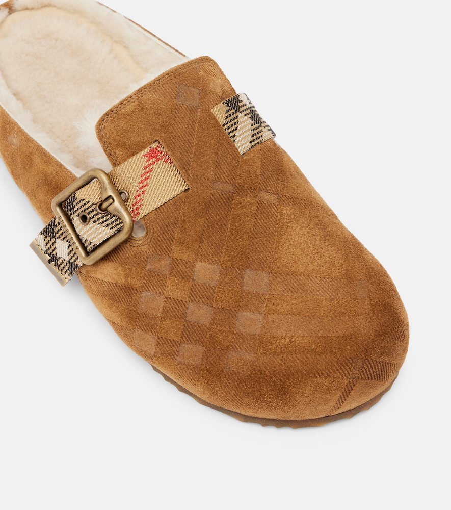  Burberry Burberry Urchin Shearling-lined Suede Clogs 