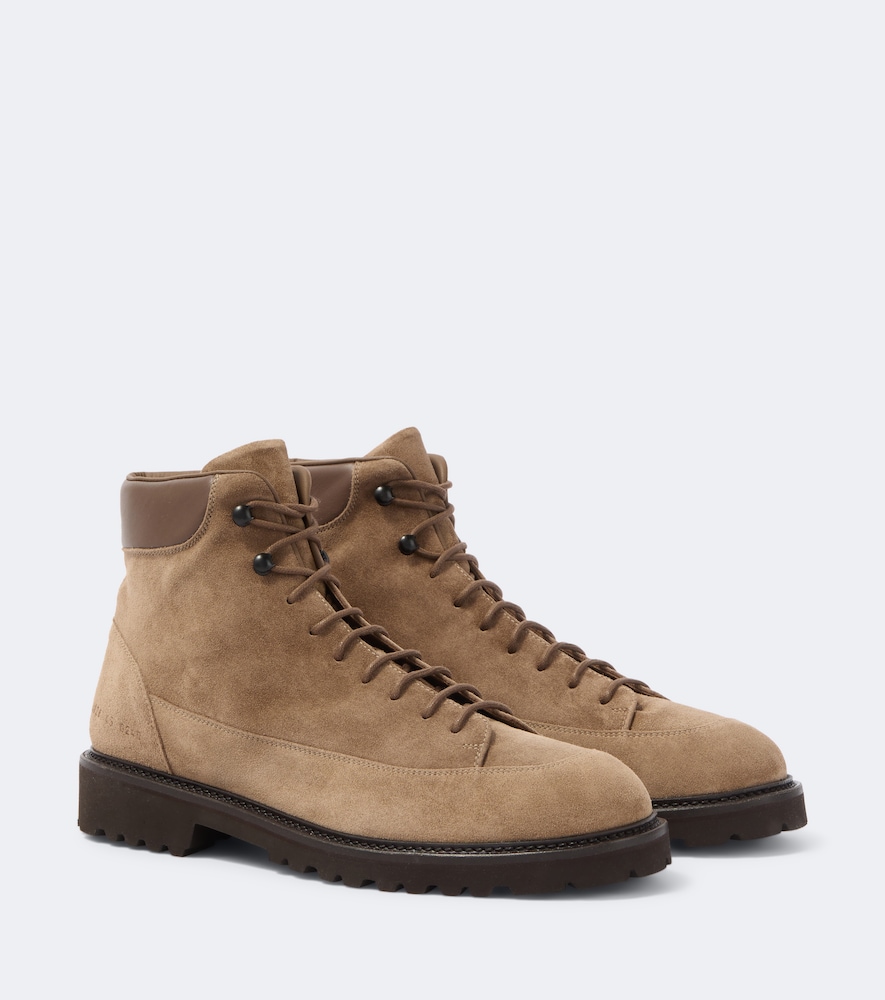 Schnürboots Hiker aus Veloursleder mit Leder