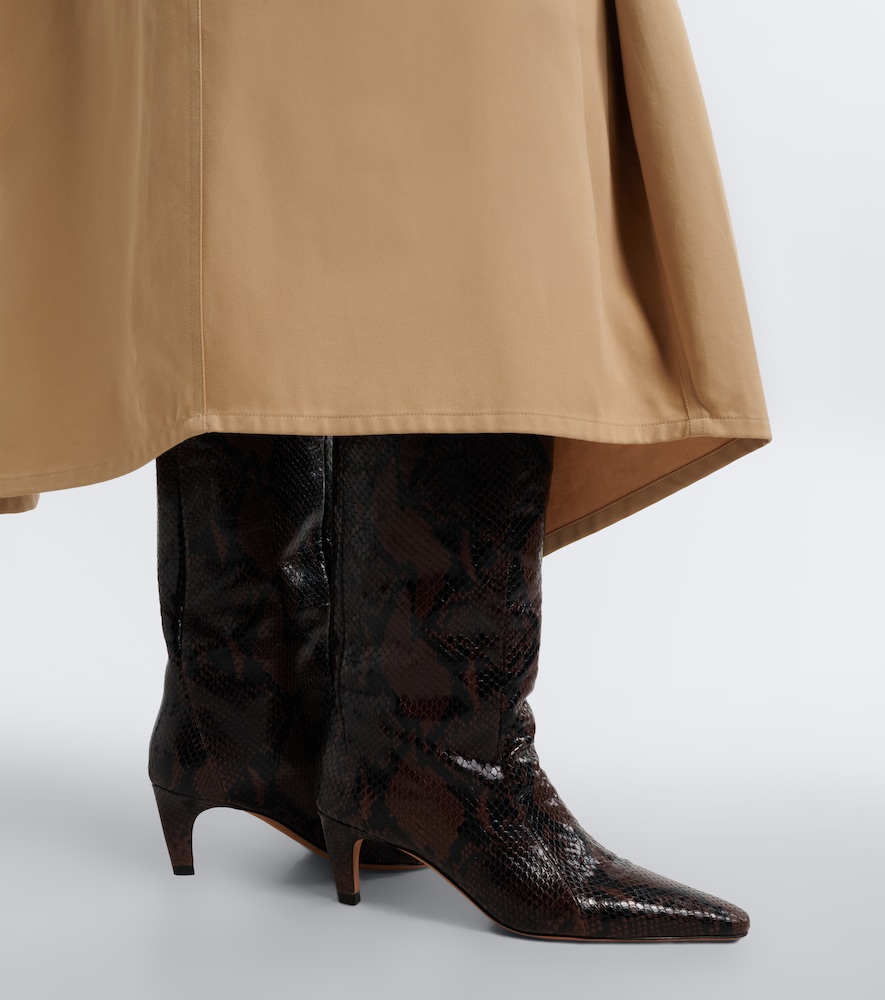 Jude Cave Snake-effect Leather Ankle Boots In Multi